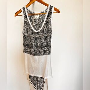 Chloe High-Low Tank - Black & Off White